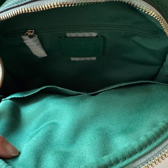 Coach (C2797) Court Light Teal Multi Colorblock Medium Pebbled Leather Backpack - Picture 11 of 12